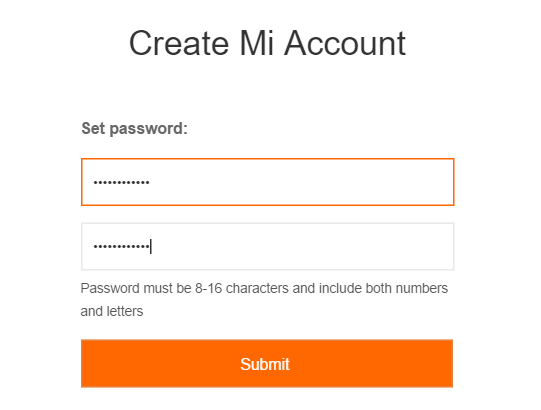 Create Mi Account 13