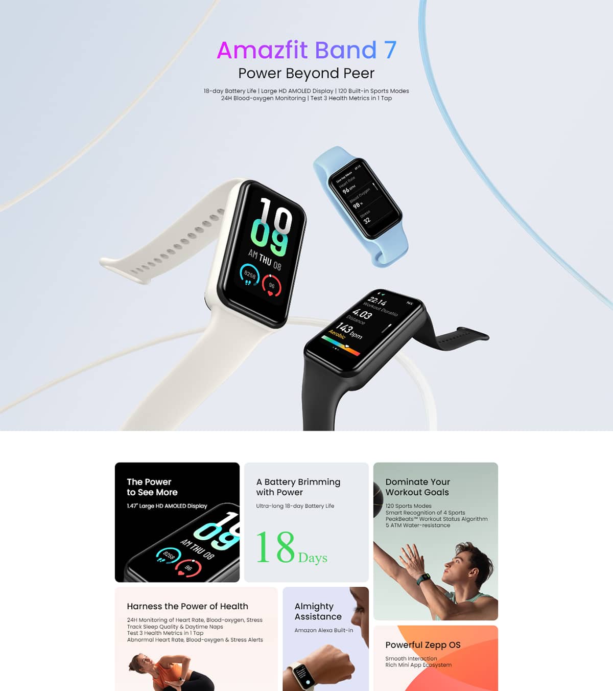دستبند سلامتی شیائومی مدل Amazfit Band 7