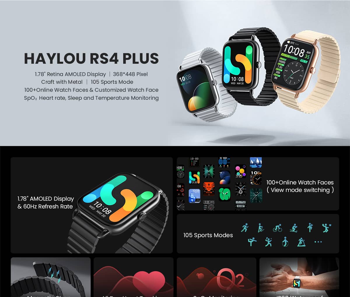 ساعت هوشمند شیائومی مدل Haylou RS4 PLUS