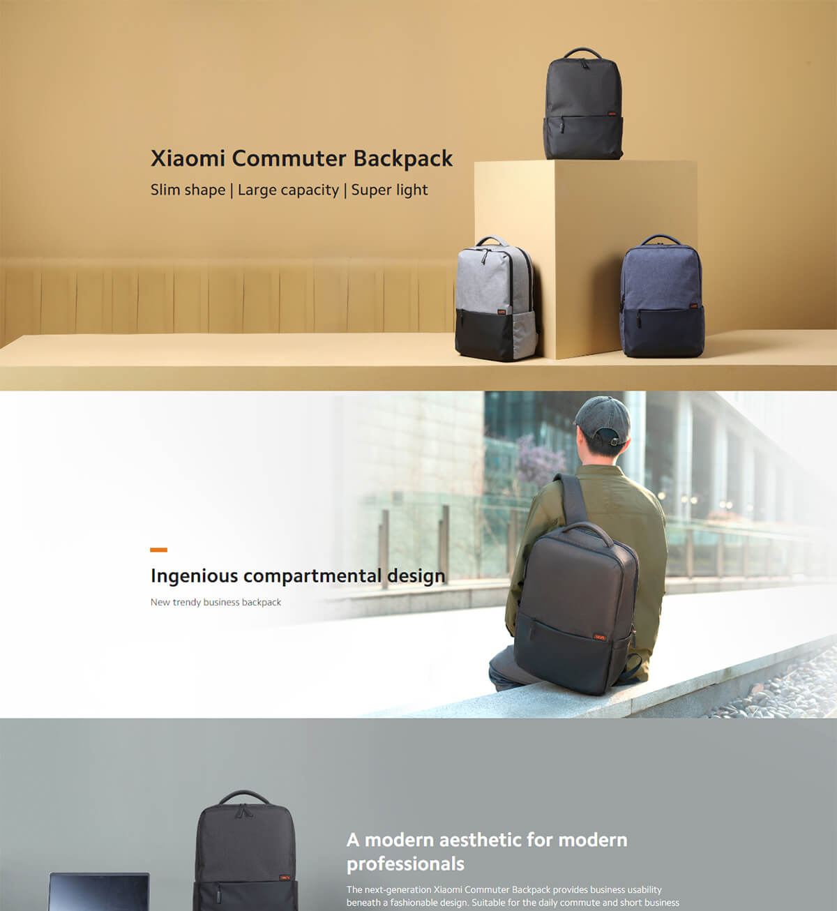 کوله پشتی لپ تاپ شیائومی مدل Xiaomi Commuter Backpack
