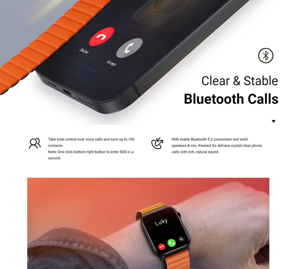 ساعت هوشمند کیسلکت مدل Kieslect Smart Calling Watch Ks