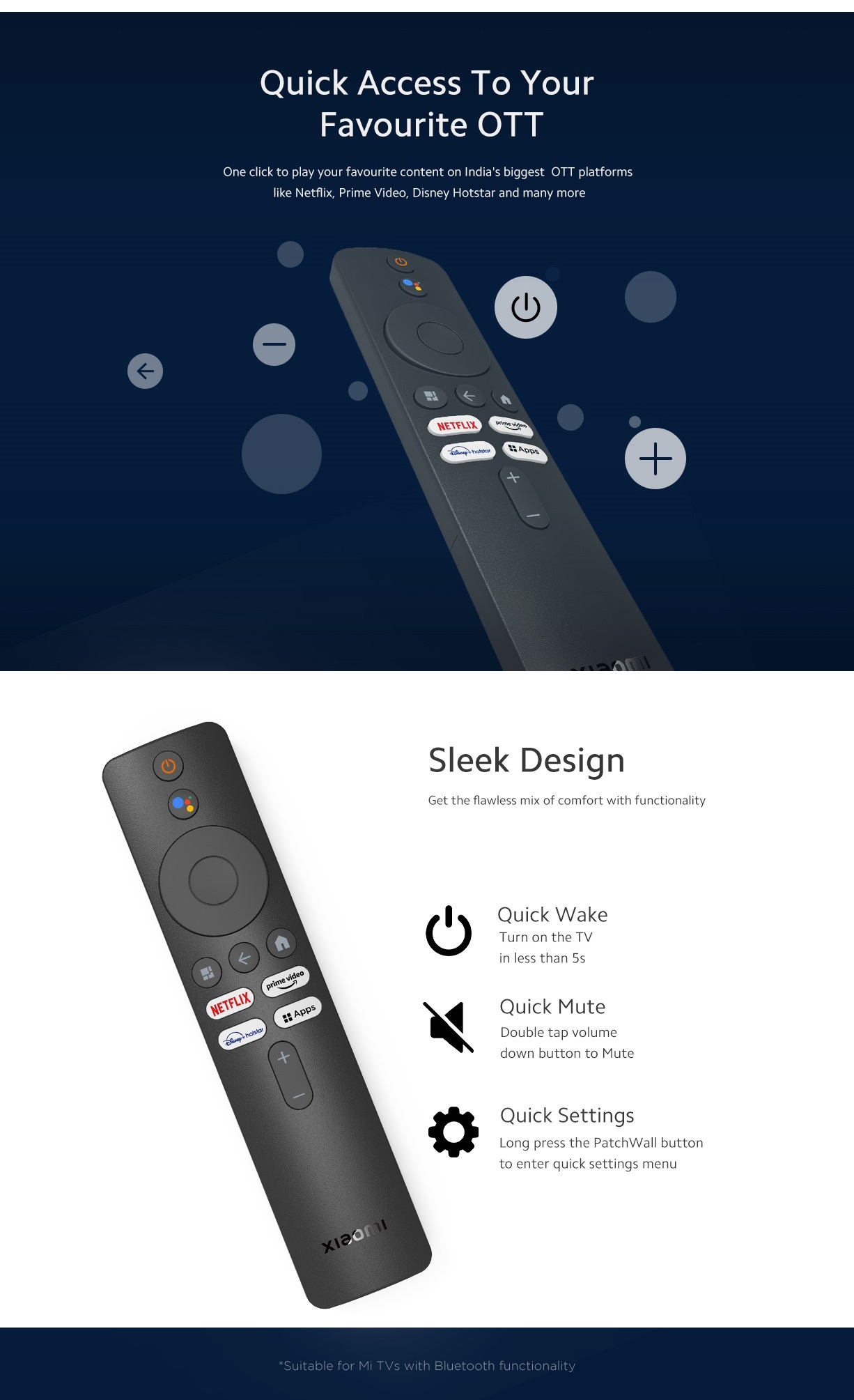 ریموت کنترل تلویزیون و تی وی باکس شیائومی Mi Bluetooth Voice Remote ریموت کنترل بلوتوثی شیائومی مدل Mi Bluetooth Voice Remote