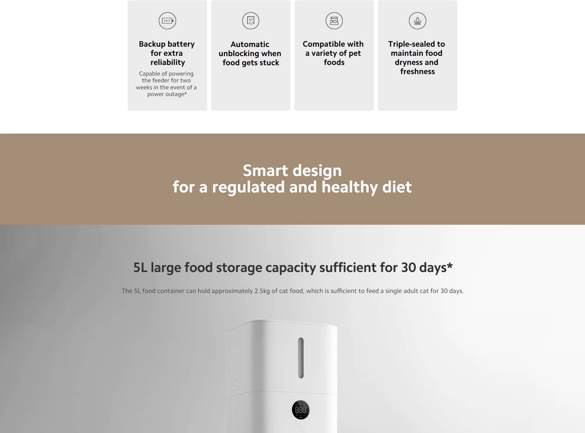 ظرف غذای هوشمند حیوانات خانگی شیائومی مدل Xiaomi Smart Pet Food Feeder 2