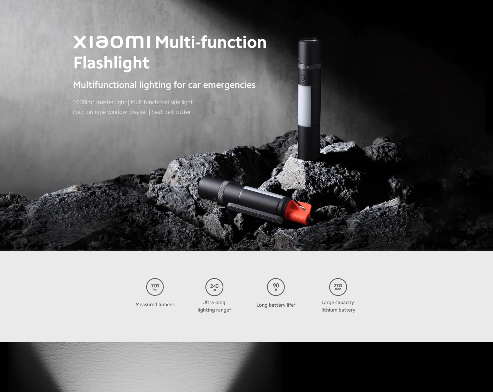 چراغ قوه چند کاره شیائومی مدل Xiaomi Multi-function Flashlight