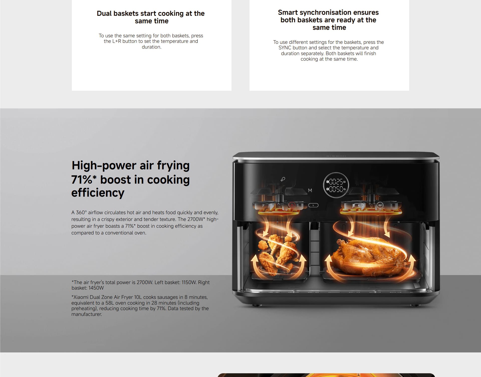 سرخ کن بدون روغن (هوا پز) شیائومی Xiaomi Dual Zone Air Fryer 10L MAF-D1001 سرخ کن بدون روغن (هوا پز) شیائومی Xiaomi Dual Zone Air Fryer 10L MAF-D1001