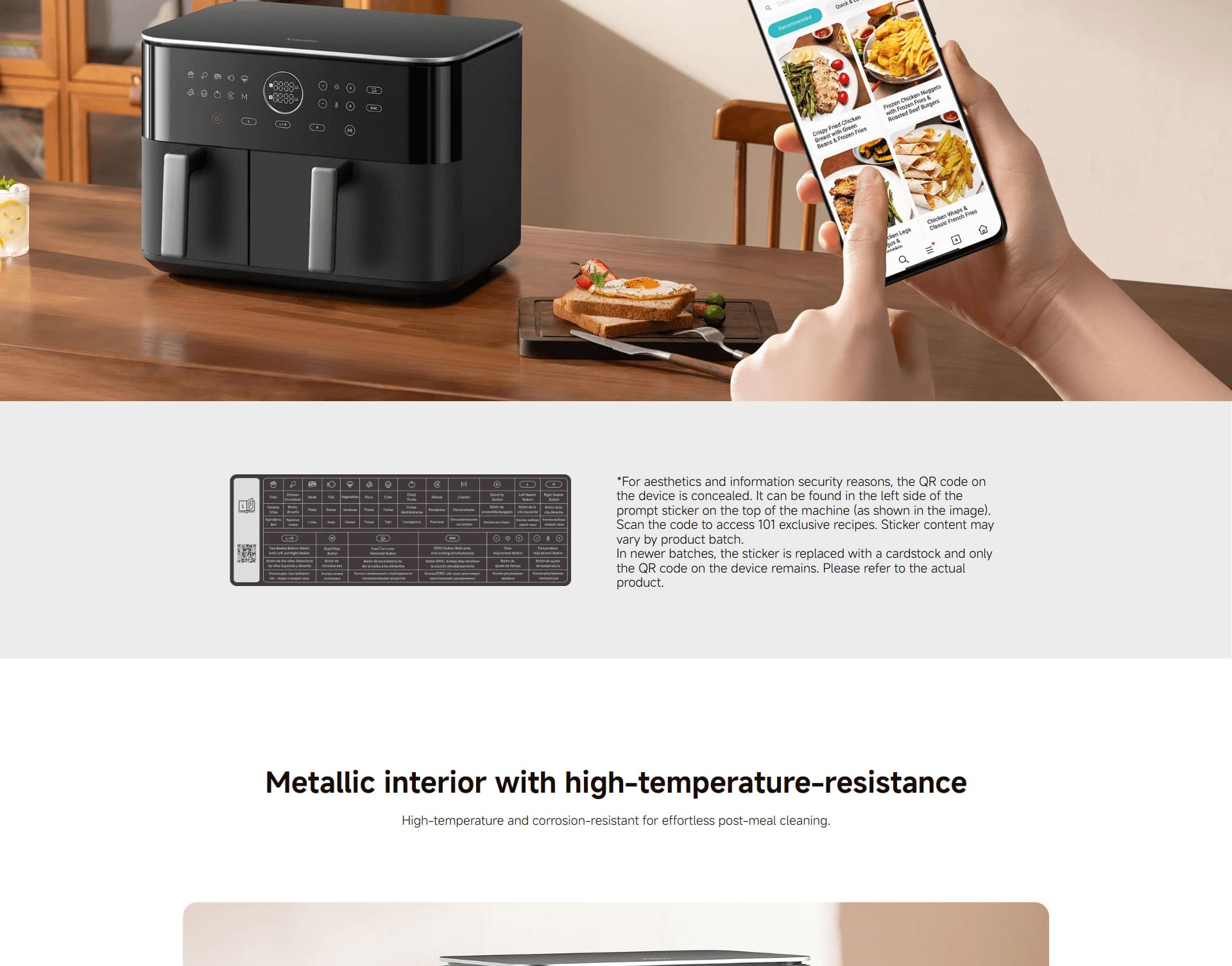 سرخ کن بدون روغن (هوا پز) شیائومی Xiaomi Dual Zone Air Fryer 10L MAF-D1001 سرخ کن بدون روغن (هوا پز) شیائومی Xiaomi Dual Zone Air Fryer 10L MAF-D1001
