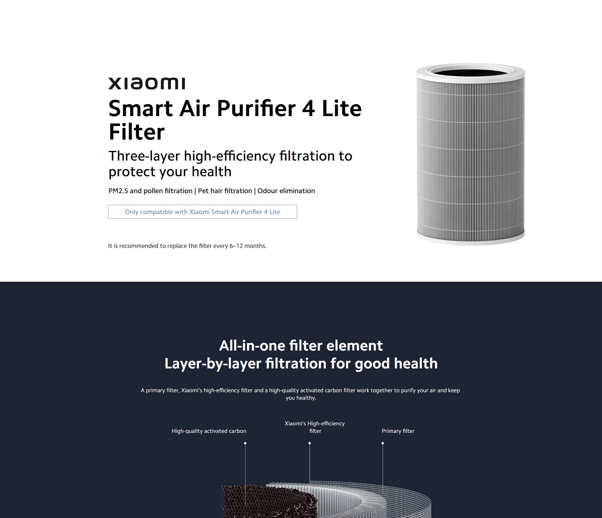 فیلتر دستگاه تصفیه هوا شیائومی مدل Xiaomi Smart Air Purifier 4 Lite Filter فیلتر دستگاه تصفیه هوا شیائومی مدل Xiaomi Smart Air Purifier 4 Lite Filter
