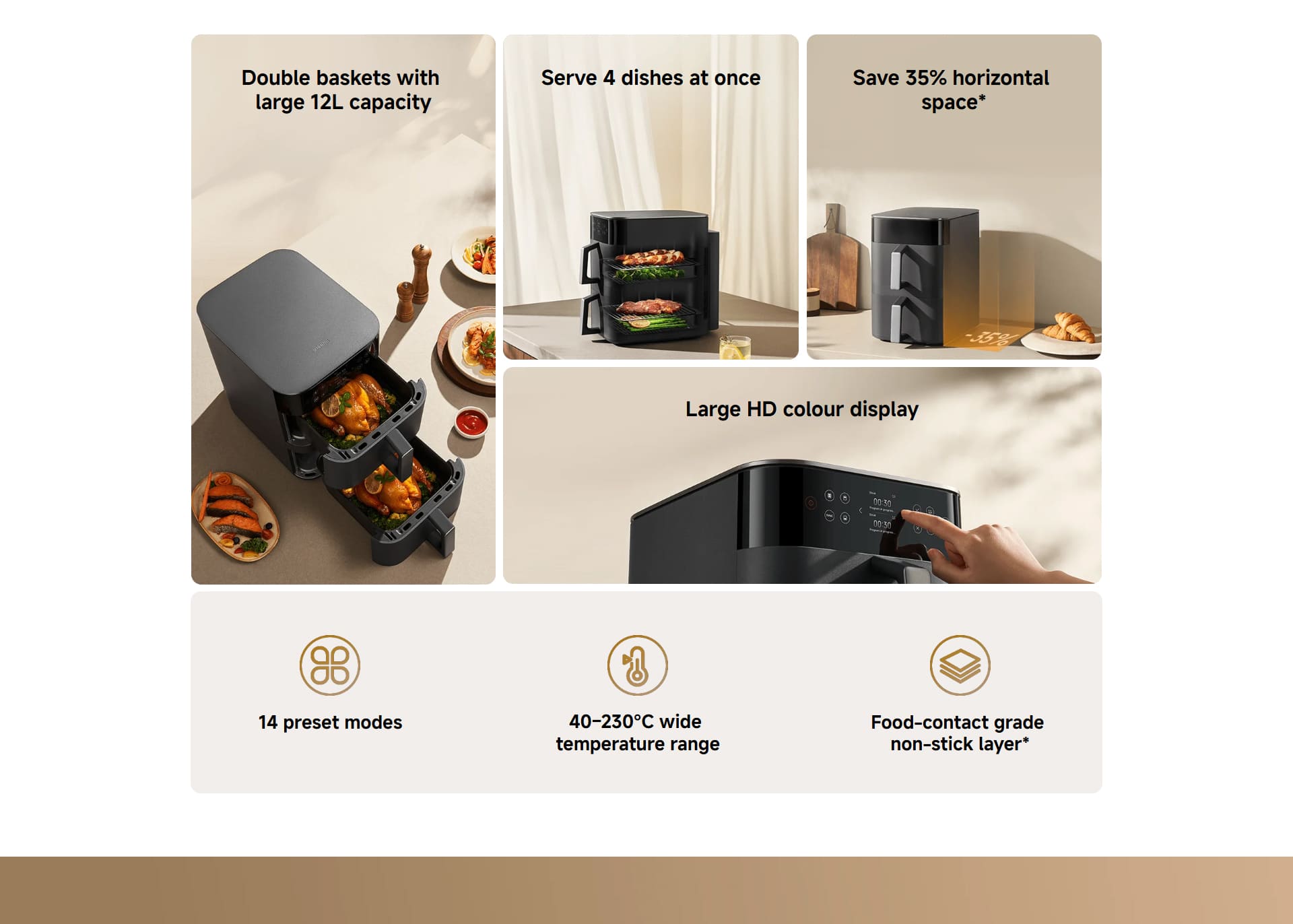 سرخ کن بدون روغن (هوا پز) شیائومی Xiaomi Smart Double Stack Air Fryer 12L MAF-DS1201 سرخ کن بدون روغن (هوا پز) شیائومی Xiaomi Smart Double Stack Air Fryer 12L