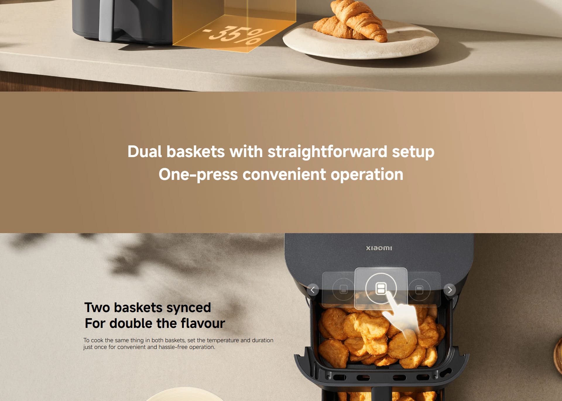 سرخ کن بدون روغن (هوا پز) شیائومی Xiaomi Smart Double Stack Air Fryer 12L MAF-DS1201 سرخ کن بدون روغن (هوا پز) شیائومی Xiaomi Smart Double Stack Air Fryer 12L