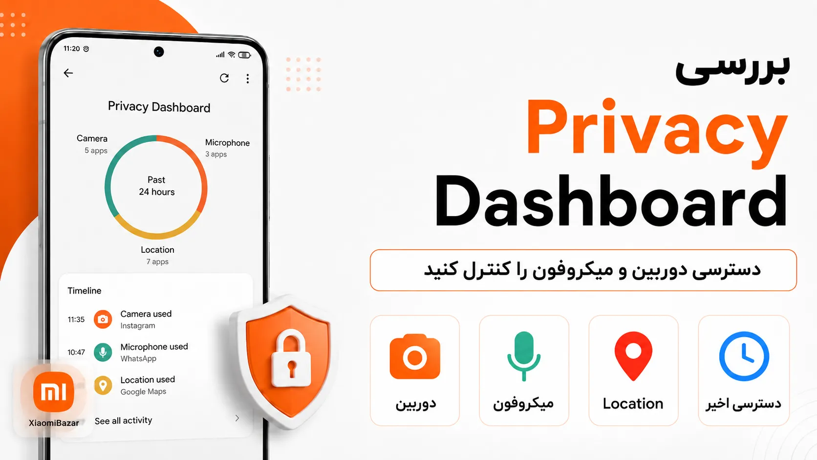 مشاهده برنامههای استفادهکننده از دوربین و میکروفون بررسی دسترسی دوربین و میکروفون در Privacy Dashboard