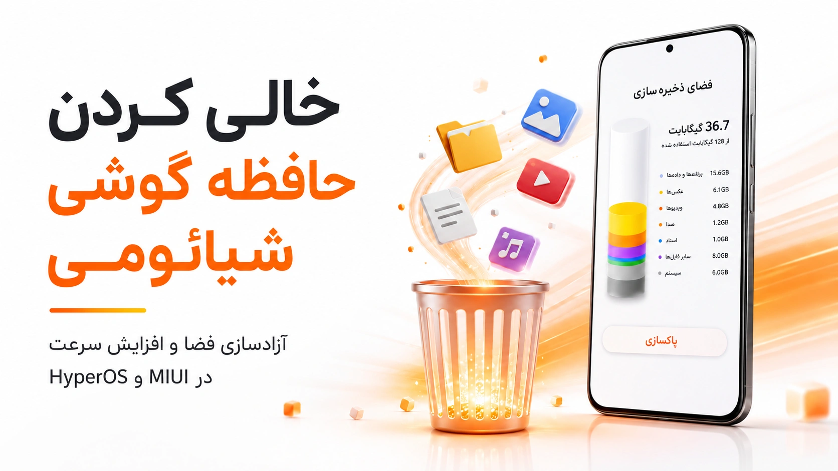 آموزش خالی کردن حافظه گوشی شیائومی بدون حذف فایلهای مهم خالی کردن حافظه گوشی شیائومی در HyperOS و MIUI
