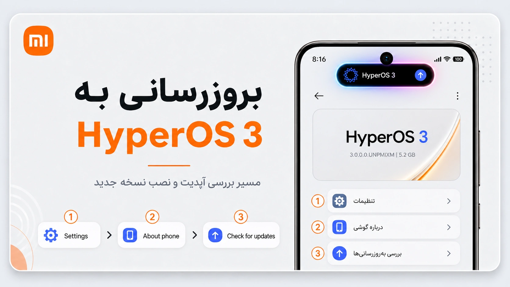 بررسی و نصب بروزرسانی HyperOS 3 آموزش بروزرسانی گوشی شیائومی به HyperOS 3