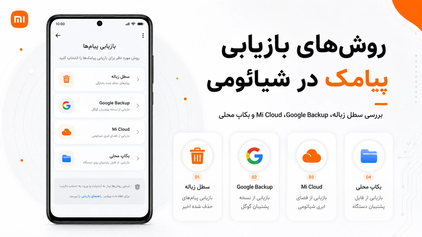 انتخاب بهترین روش بازیابی SMS شیائومی روشهای بازیابی پیامک حذفشده در گوشی شیائومی