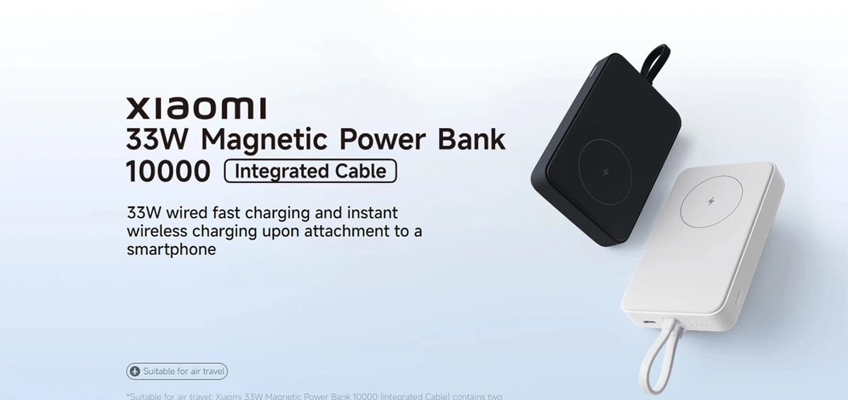 پاوربانک مگنتی شیائومی مدل Xiaomi 33W Magnetic Power Bank 10000 با کابل داخلی پاوربانک مگنتی شیائومی مدل Xiaomi 33W Magnetic Power Bank 10000 با کابل داخلی