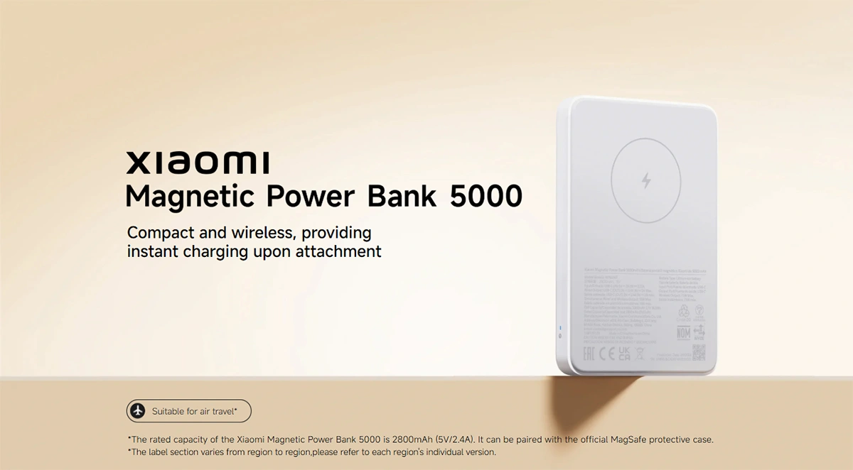 پاوربانک مگنتی شیائومی مدل Xiaomi Magnetic Power Bank 5000 پاوربانک مگنتی شیائومی مدل Xiaomi Magnetic Power Bank 5000