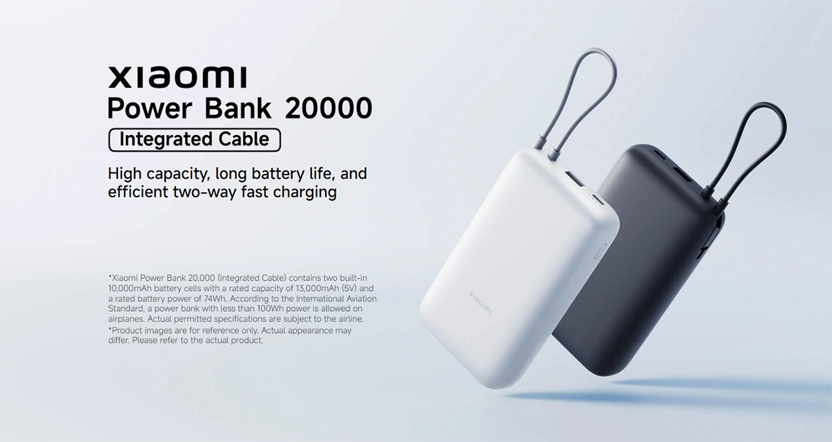 پاوربانک شیائومی مدل Xiaomi Power Bank 20000 22.5W با کابل داخلی پاوربانک شیائومی مدل Xiaomi Power Bank 20000 با کابل داخلی