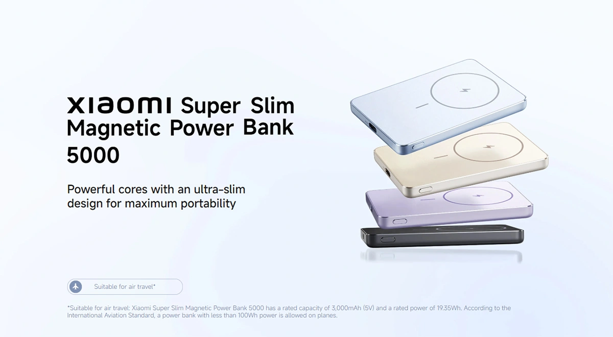 پاوربانک مگنتی شیائومی مدل Xiaomi Super Slim Magnetic Power Bank 5000 پاوربانک مگنتی شیائومی مدل Xiaomi Super Slim Magnetic Power Bank 5000