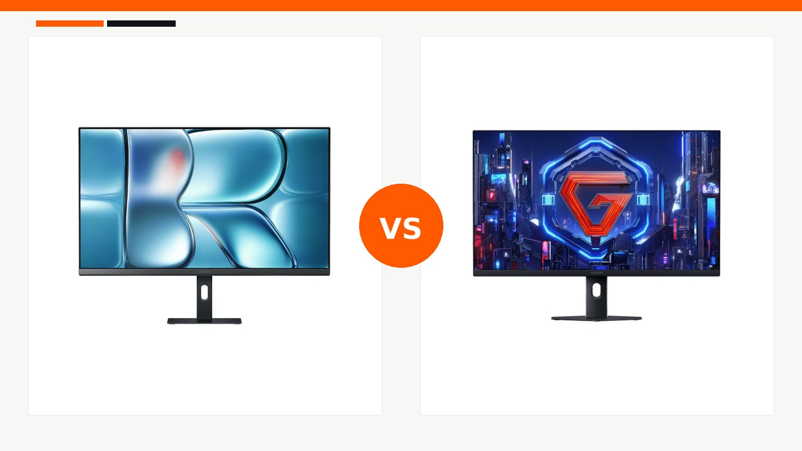 مقایسه مانیتور 27 اینچ 2K شیائومی مدل Xiaomi 2K Monitor A27Qi 2026 و مانیتور 27 اینچ گیمینگ 2K شیائومی مدل Xiaomi G27Qi 2026 در شیائومی بازار